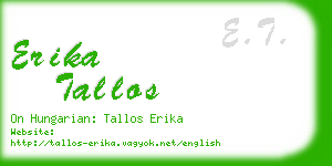 erika tallos business card